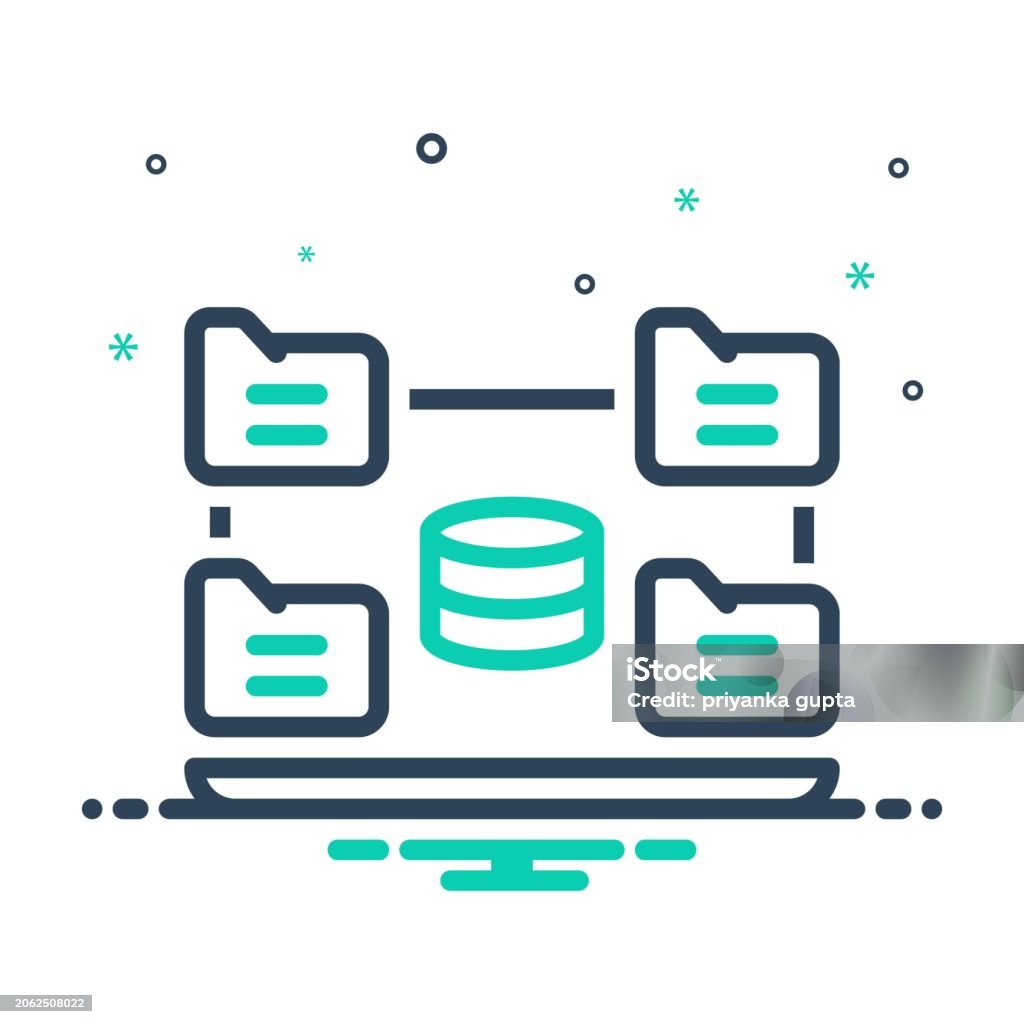 Data Foler Data Folder Stock Illustration - Download Image Now - Connection, Data ...