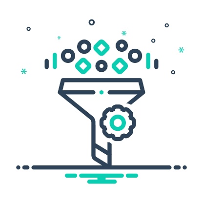 Filtering Data Filter Stock Illustration - Download Image Now - Data ...
