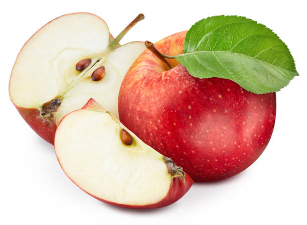 istock Organic red apple with leaves 2062518804