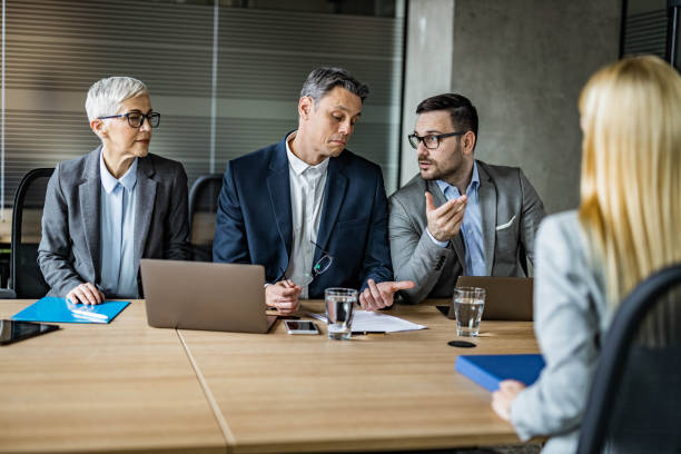 istock Human resource team talking about their candidate's resume on job interview. 2062524646