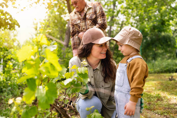 Family gardening together