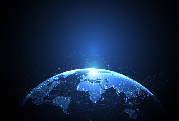 istock Global network connection. World map point and line composition concept of global business. Vector Illustration 2062568960