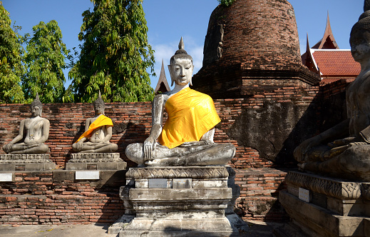 The Buddha statue is stationed at Wat Yai Chai Mongkol. world heritage site