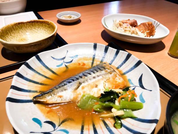 istock Japanese blue mackerel fish with miso and natto 2062571711