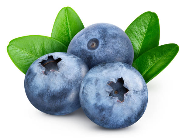 istock Ripe whole blueberry fruit with green leaf isolated 2062576005