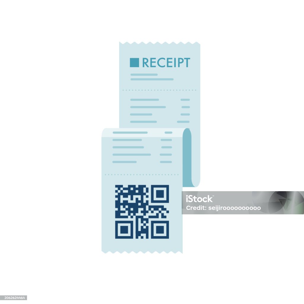 Receipt With Qr Code Stock Illustration - Download Image Now ...