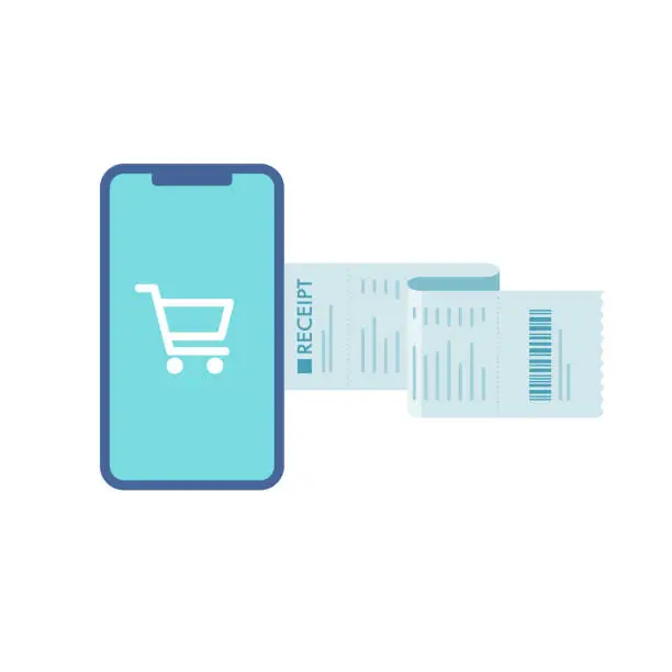 Vector illustration of Smartphone payment receipt