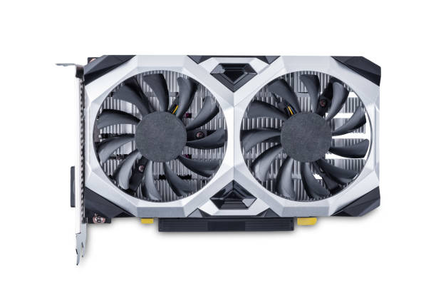 istock Black and silver video card on a white isolated background 2062705178