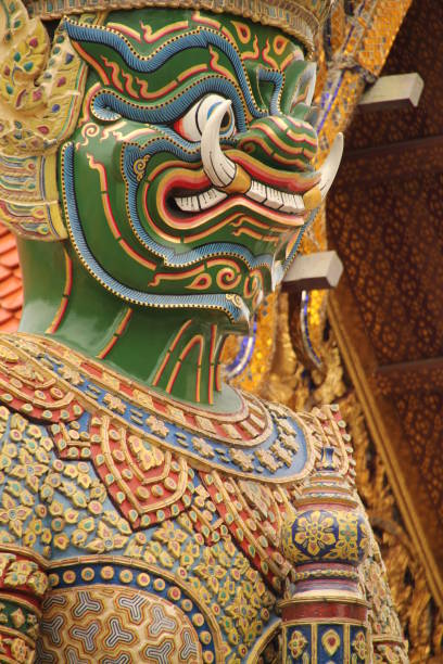 istock Asian-style painted face statue with intricate design 2062707317