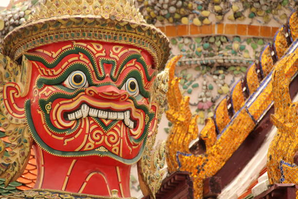 istock Asian-style painted face statue with intricate design 2062707322