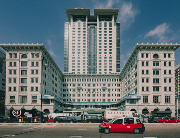 Hong Kong, China – January 27, 2024: The iconic Peninsula Hotel in Tsim Sha Tsui, Hong Kong