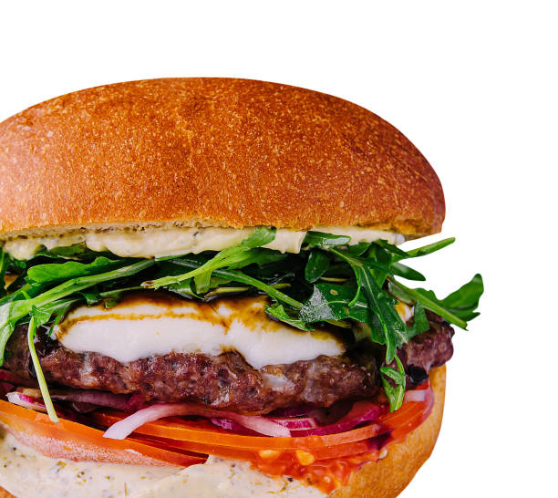 big and tasty burger with arugula