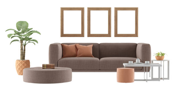 istock Modern living room interior with neutral tones 2062749036