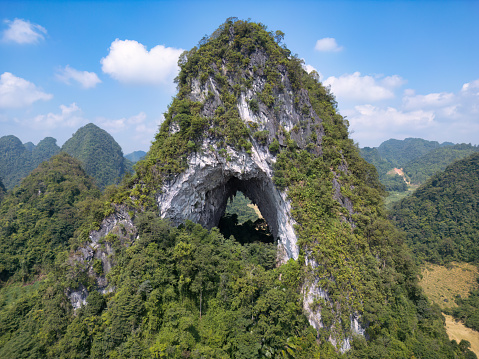 A scenic view of Angel Eye mountain in Northern Vietnam.
