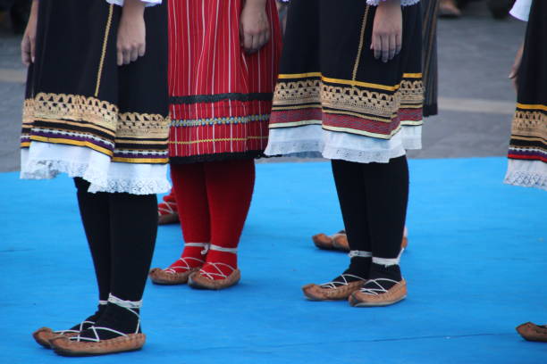 istock Balkan folk dance performance by a costumed group 2062775494