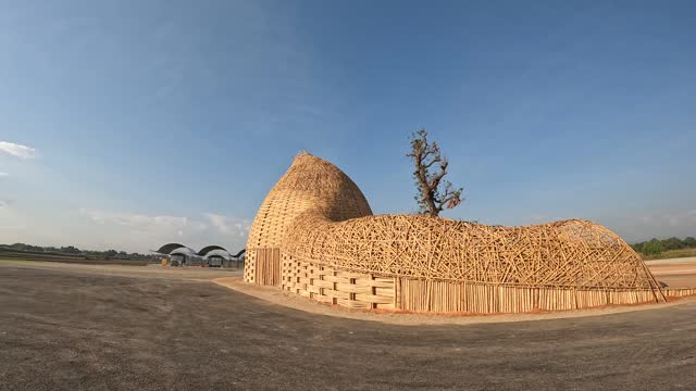 Woven bamboo arch