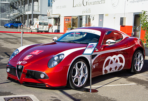 varano, Italy – November 25, 2023: A Race car parked on a road