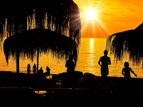 People on beach vacation in Antalya,Turkey