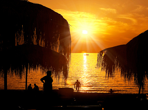 People on beach vacation in Antalya,Turkey