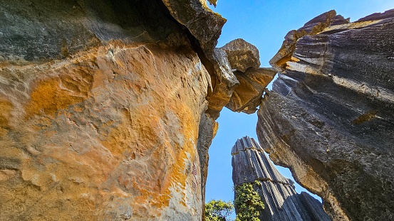 A majestic view of Shilin Stone Forest in China
