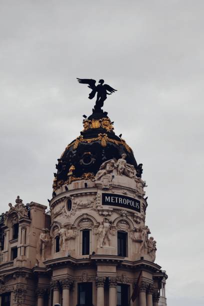 roof of famous building in the center of Madrid in Spain on September 15, 2021