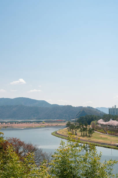 View of Miryang River park at spring in Miryang, Korea