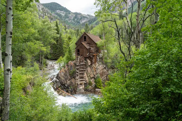 A scenic view of Crystal Mill, Colorado, USA