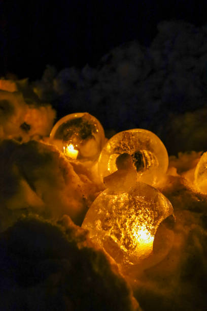 istock Ice and snow lanterns in the snow. 2062880007