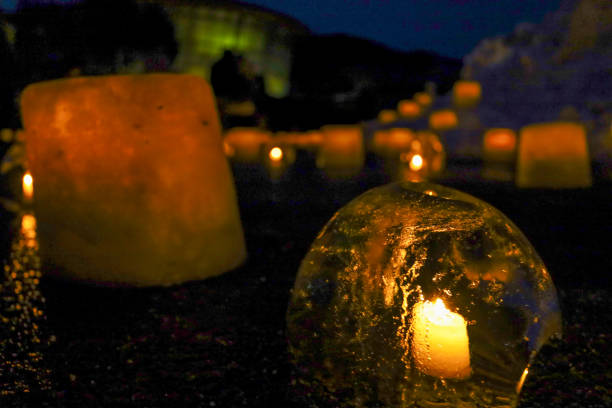 istock Ice and snow lanterns in the snow. 2062882533
