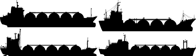 Liquified natural gas ship silhouette.