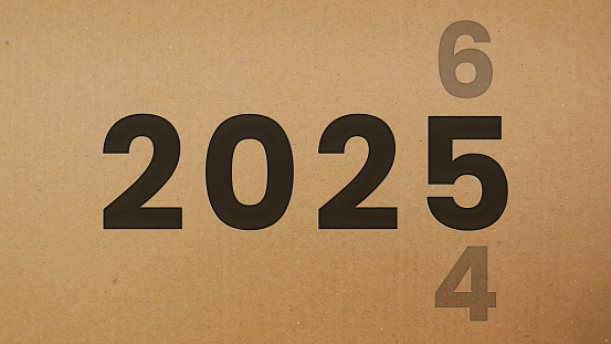 Happy New Year 2025, change of year numbers from 2024 to 2025.
