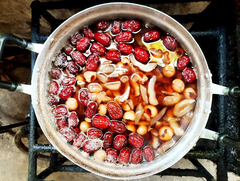 Toddy Palms, Palm Seeds, Red Dates and Longan in Syrup.