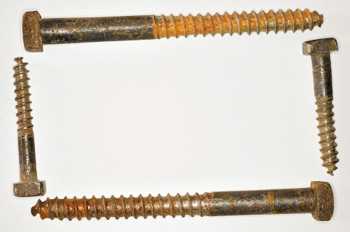 Big Rusty screws arranged as a framework