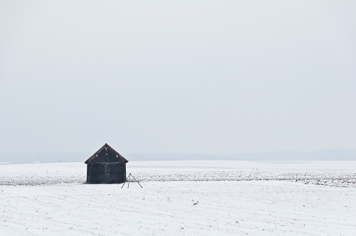 A Barn in snowy landscape