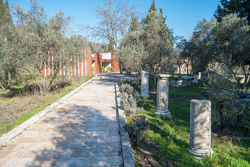 Stratonikeia, Muğla, Turkey-January 26, 2024:  Stratonikeia hosted many civilizations from antiquity to modern times, is one of the significant archaeological sites in Asia Minor as in Turkey.