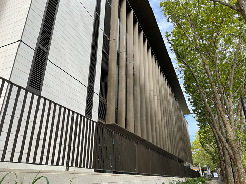 Sydney, Australia - February 26, 2024: Exterior view of Michael Kirby Building at Macquarie University.