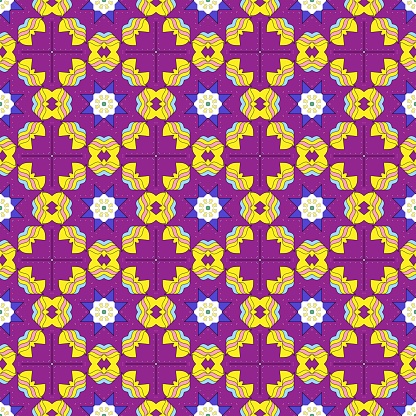 A vibrant geometric pattern with bold colors, perfect for backgrounds and textures