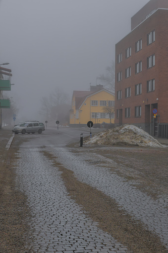 A foggy morning picture from Ludvika municipality in Sweden