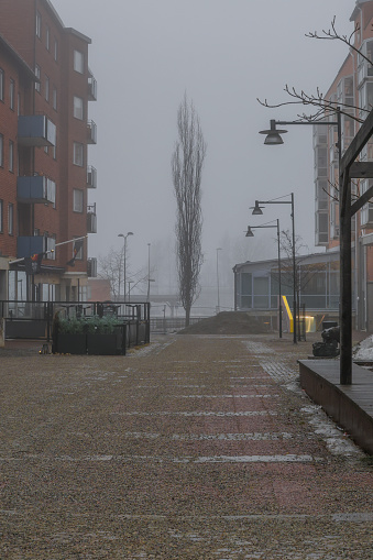 A foggy morning picture from Ludvika municipality in Sweden