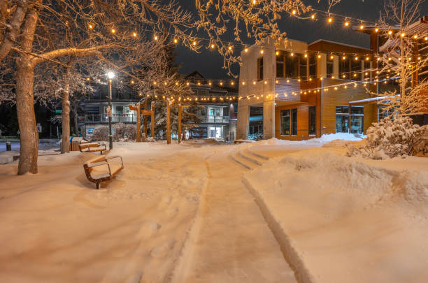 istock Snow Covered Civic Plaza in Canmore 2062973820