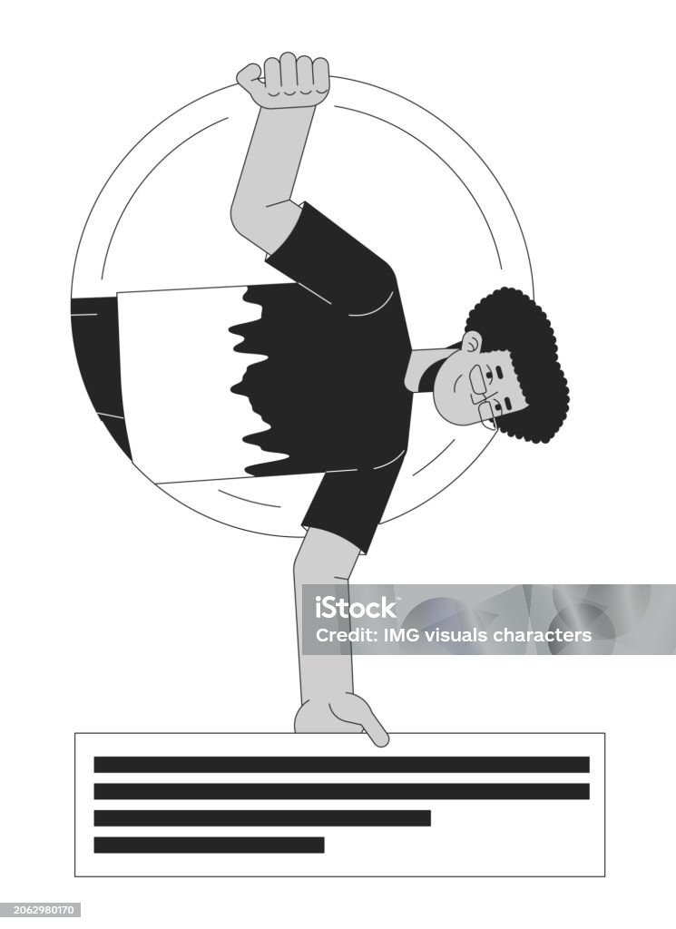 Software Developer Coding Black And White 2d Line Cartoon Character ...