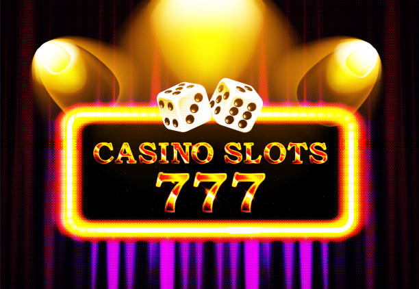istock 777 casino slots word on banner with violet curtains 2062980771