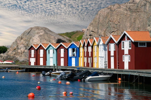 istock Colorful boathouses in Smogen on the Swedish West Coast 2063064995