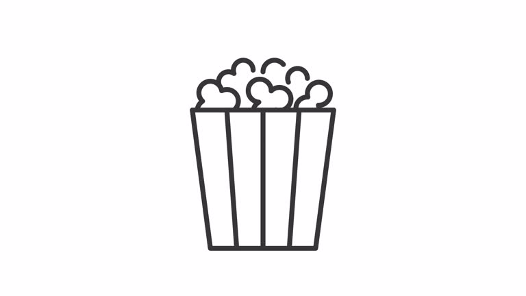 Animated movie popcorn icon