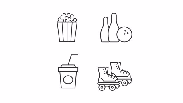 Animated outdoor entertainment icons