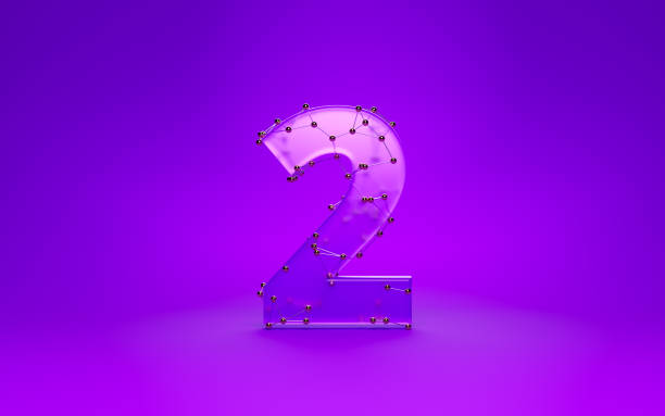 istock Purple Number 2 Covered By Connected Lines And Dots On Purple Background 2063090396