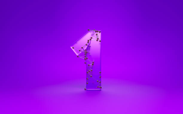 Purple number 1 covered by connected lines and dots on purple background. Horizontal composition.