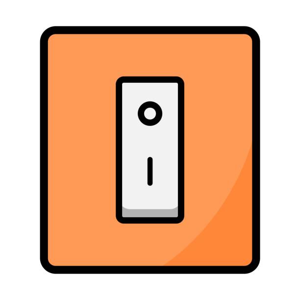 Vector illustration of light switch icon on white background. Vector illustration of light switch icon on white background. light-switch-clip-art stock illustrations