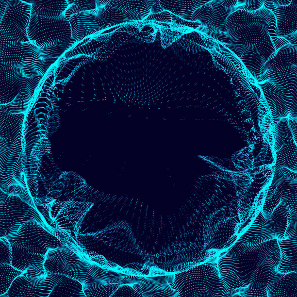 istock Futuristic sphere of multiple points. Abstract background with wormhole. Illustration in space style. 3D rendering. 2063101252