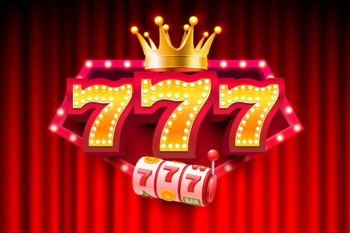 Winner 777 slots icons, slot sign machine, night Vegas. Vector